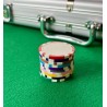 Fichas de poker "8 SPOTS GRIS" personalizáveis - em plástico ABS - sem adesivos - rolo de 25 fichas - 40mm de diâmetro