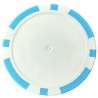 "Customizable '8 LIGHT BLUE SPOTS' poker chips - made of ABS plastic - stickerless - roll of 25 chips - 40mm in diameter"