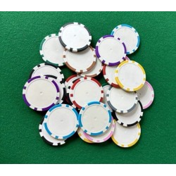 Fichas de poker 8 SPOTS VERDES personalizáveis - em plástico ABS - sem adesivos - rolo de 25 fichas - 40mm de diâmetro