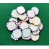 Gettoni da poker "8 SPOTS VIOLET" personalizzabili - in plastica ABS - senza adesivi - rotolo da 25 gettoni - diametro di 40mm.