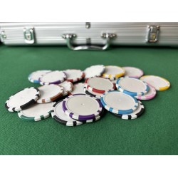 Pokerschips "8 PURPLE SPOTS" zur Personalisierung - aus ABS-Kunststoff - ohne Aufkleber - Rolle mit 25 Chips - Durchmesser 40mm
