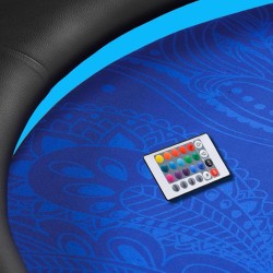 Stół do pokera "FLORÉAL BLUE LED" - z wzmocnionymi składanymi nogami - mata kasyno - 10 graczy + rozdający