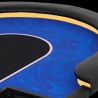 Mesa de póker "FLORÉAL BLUE LED" - con patas plegables reforzadas - tapete de casino - 10 jugadores + crupier