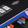 Poker table "FLORÉAL BLUE LED" - with reinforced folding legs - casino felt - 10 players + dealer
