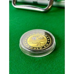 Ochrona karty "POKER IS WAR" z mosiądzu - 40 mm