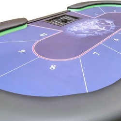 Mesa de póquer "THE KNIGHT LED" con patas plegables reforzadas - con LED - 10 jugadores + crupier