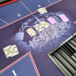 Tavolo da poker "THE KNIGHT LED" con gambe pieghevoli rinforzate - con LED - 10 giocatori + dealer