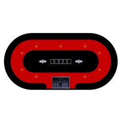 Tavolo da poker "FLORÉAL RED LED" - con gambe pieghevoli rinforzate - tappeto da casinò - 9 giocatori + dealer