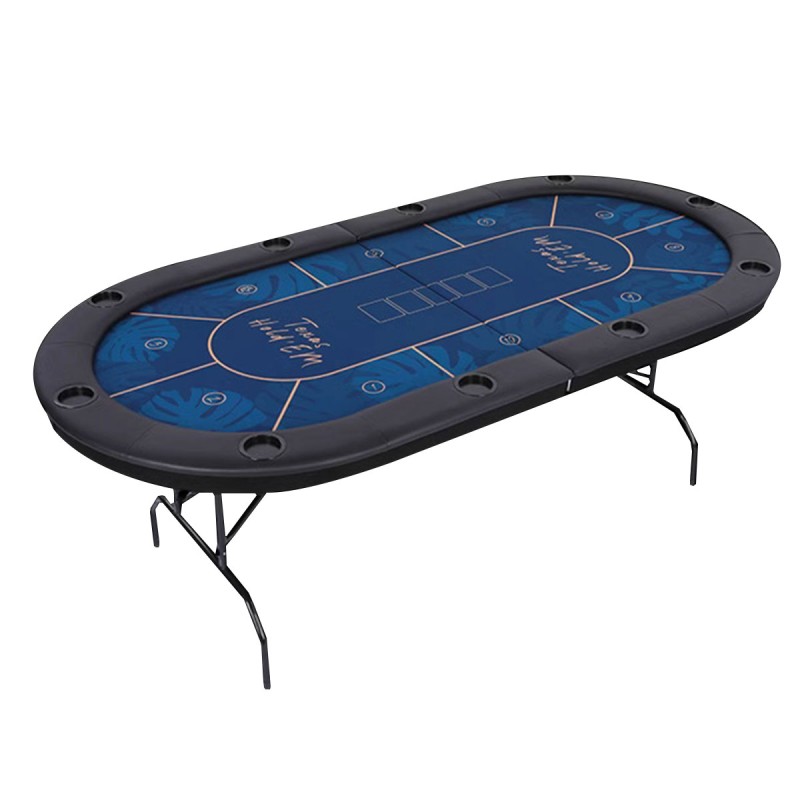 Folding poker table "PALM LEAF" - with folding legs - casino felt - 10 players