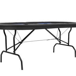 Mesa de póker plegable "PALM LEAF" - con patas plegables - tapete de casino - 10 jugadores