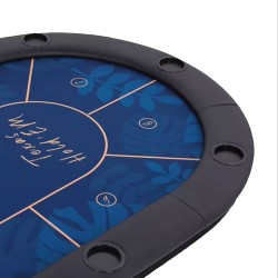 Mesa de póker plegable "PALM LEAF" - con patas plegables - tapete de casino - 10 jugadores