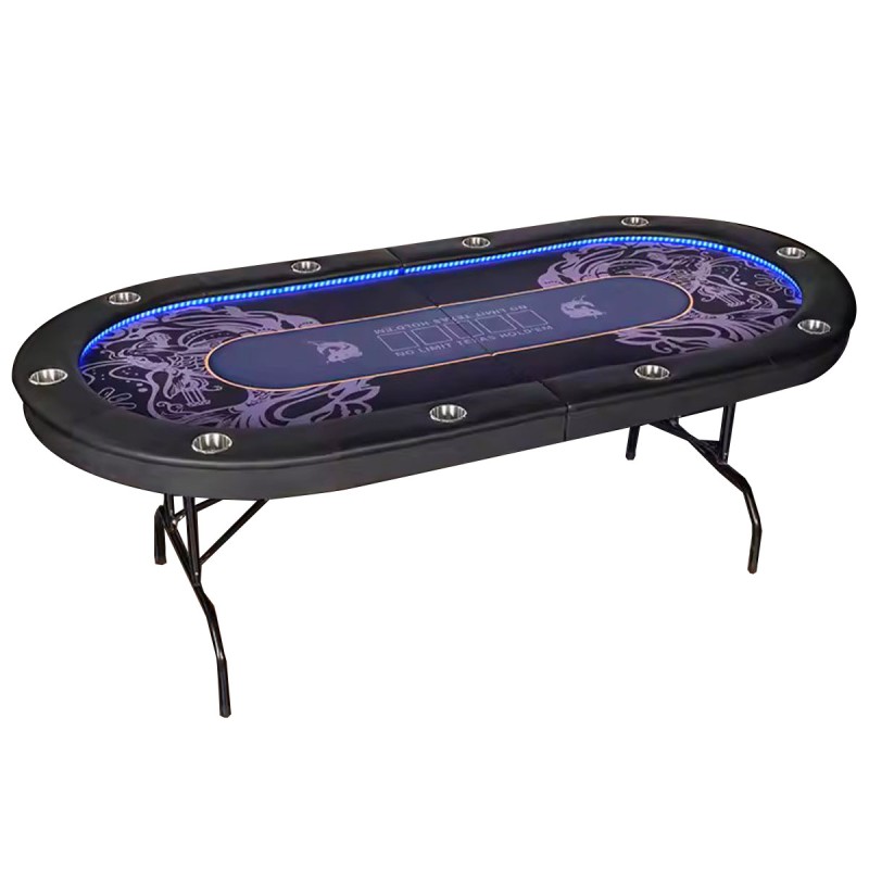 Folding poker table "KOY" - with folding legs - casino felt - 10 players.