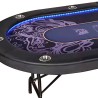 Faltbarer Pokertisch "KOY" - mit klappbaren Beinen - Casinoteppich - 10 Spieler