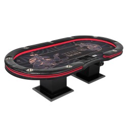 POKER TABLE "ANUBIS" - with LED - XL 9 players + dealer - drop box