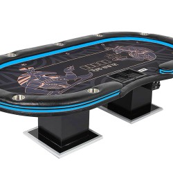 POKER TABLE "ANUBIS" - with LED - XL 9 players + dealer - drop box