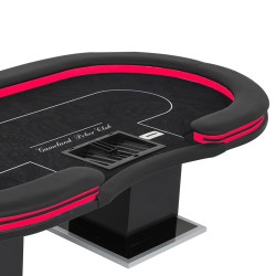 POKERBORD "GAMELAND POKER CLUB" - med LED - XL 10 spelare + dealer - drop box