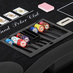MESA DE POKER "GAMELAND POKER CLUB" - com LED - XL 10 jogadores + dealer - caixa de descarte
