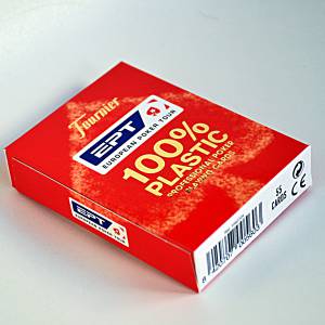 Fournier "EPT" ROJO - Baraja de 55 cartas 100% plástico - formato de póker - 2 índices Jumbo