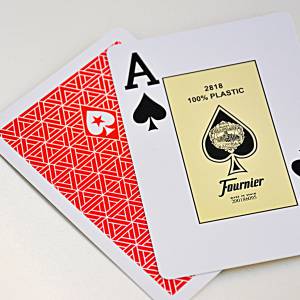 Fournier "EPT" ROJO - Baraja de 55 cartas 100% plástico - formato de póker - 2 índices Jumbo