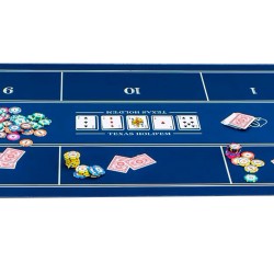 Tapis de poker "OLD FASHIONED BLUE" - 180 x 90 - jersey néoprène - galonné