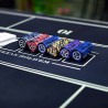 Tapis de poker "OLD FASHIONED BLUE" - 180 x 90 - jersey néoprène - galonné