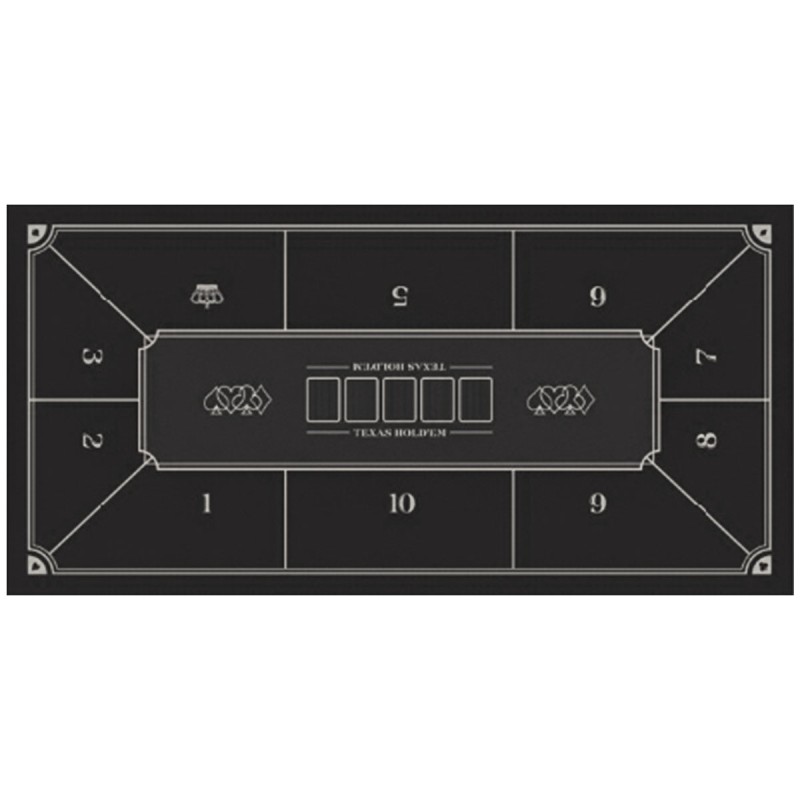 Poker mat "OLD FASHIONED BLACK" - 180 x 90 - neoprene jersey - bordered