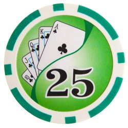 Fichas de póker "YING YANG 25" - en ABS con inserto metálico - rollo de 25 fichas - 11,5 g