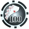Pokerchips "YING YANG 100" - van ABS met metalen inleg - rol van 25 chips - 11,5 g