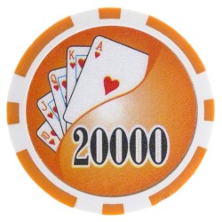 Pokerchips "YING YANG 20000" - ABS met metalen inleg - rol van 25 chips - 11,5 g