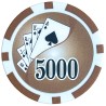 "Poker chips "YING YANG 5000 BROWN" - in ABS with metal insert - roll of 25 chips - 11.5 g"