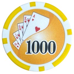 Fichas de poker "YING YANG 1000" - em ABS com inserção metálica - rolo de 25 fichas - 11,5 g