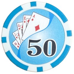 Pokerchips "YING YANG 50" - in ABS met metalen inleg - rol van 25 chips - 11,5 g