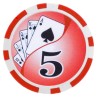 Fichas de pôquer "YING YANG 5" - em ABS com inserção metálica - rolo de 25 fichas - 11,5 g