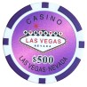 Pokerchips "WELCOME LAS VEGAS 500" - in ABS met metalen inleg - rol van 25 chips - 11,5 g