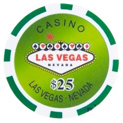 Żetony do pokera "WELCOME LAS VEGAS 25" - ABS z wkładką metalową - rolka 25 żetonów - 11,5 g