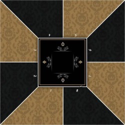Tapis de Poker "VICTORIAN MARRON" - carré - 2 tailles - 0/8 joueurs - jersey néoprène