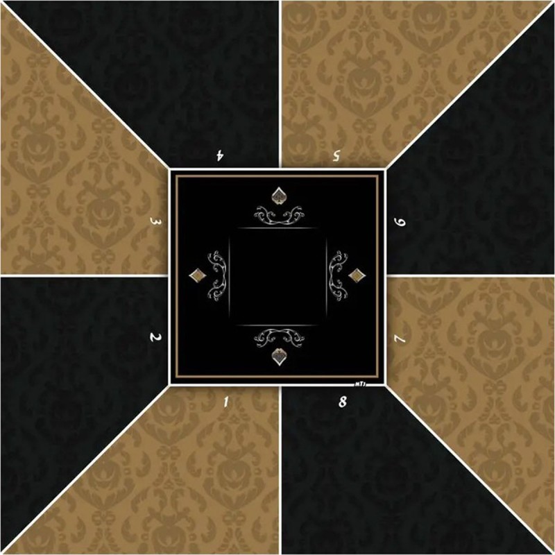 Tappeto da Poker "VICTORIAN MARRON" - quadrato - 2 dimensioni - 0/8 giocatori - jersey in neoprene
