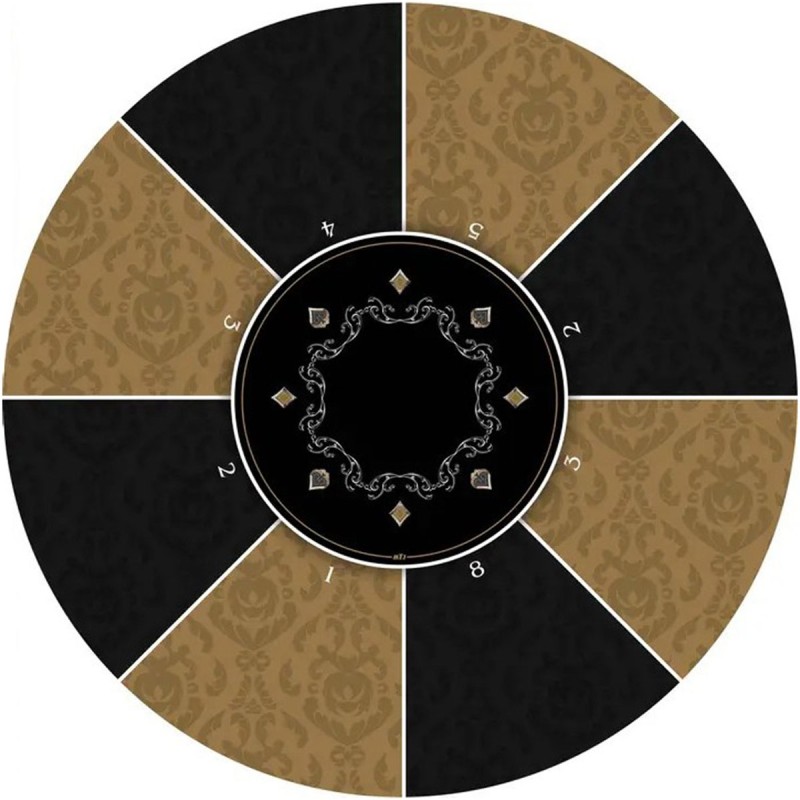 Poker tablecloth "VICTORIAN BROWN" - round - 3 sizes - 0/8/10 players - neoprene jersey
