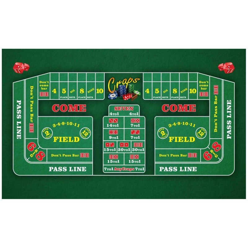 Dywanek do craps "KLASYK ZIELONY" - 130 x 80 cm - neoprenowa dzianina