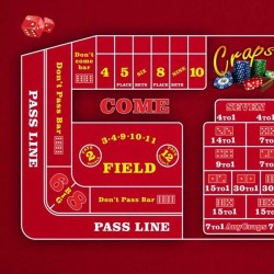 "CLASSIC RED" craps mat - 130 x 80 cm - neoprene jersey