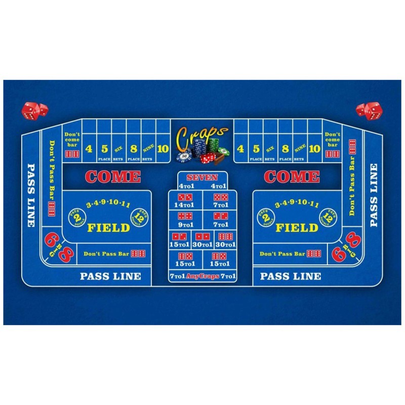 Tärningsspel "KLASSISK BLÅ" - 130 x 80 cm - neoprenjersey