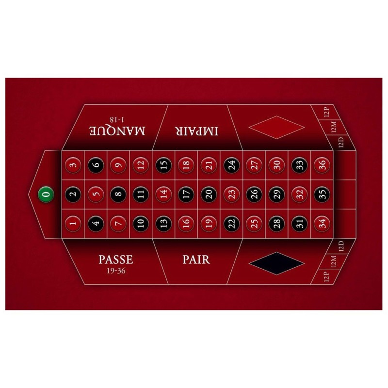 French roulette mat "MODERNE ROUGE" - 130 x 80 cm - rectangular - neoprene jersey