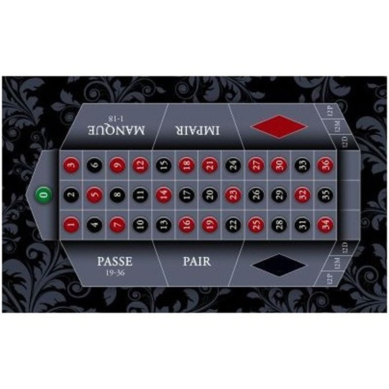 Französischer Roulette Teppich "MODERNE GRAU" - 130 x 80 cm - rechteckig - Neopren-Jersey