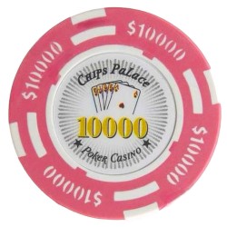Pokerchip "CHIPS PALACE 10000" - i ler komposit med metallinlägg - 14g - säljs styckvis