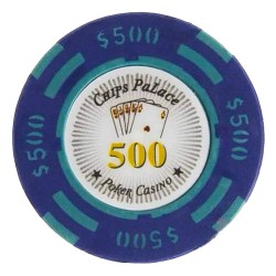 Poker chip "CHIPS PALACE 500" - clay composite with metal insert - 14g - sold individually