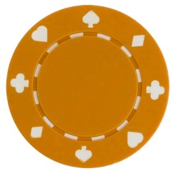 Pokerchips "SUITED ORANGE" - in ABS met metalen inleg - rol van 25 chips - 11,5 g