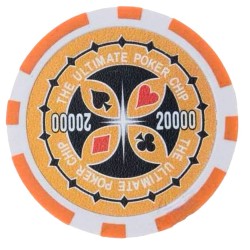 "ULTIMATE POKER CHIPS 20000" poker chips - in ABS with metal insert - 25 chip roll - 11.5 g