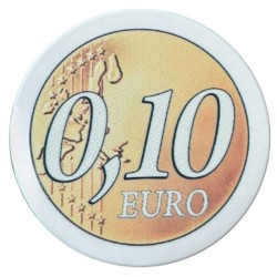 Poker chip "EURO 0.10" - ceramic - 10g - sold individually