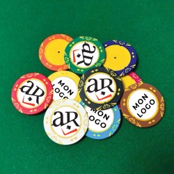Ficha de póker "PERSONALIZADA SOL" con pegatinas - 40 mm - 14 gramos