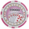 Fichas de pôquer "ROYAL FLUSH 10000" - em ABS com inserto metálico - rolo de 25 fichas - 11,5 g.